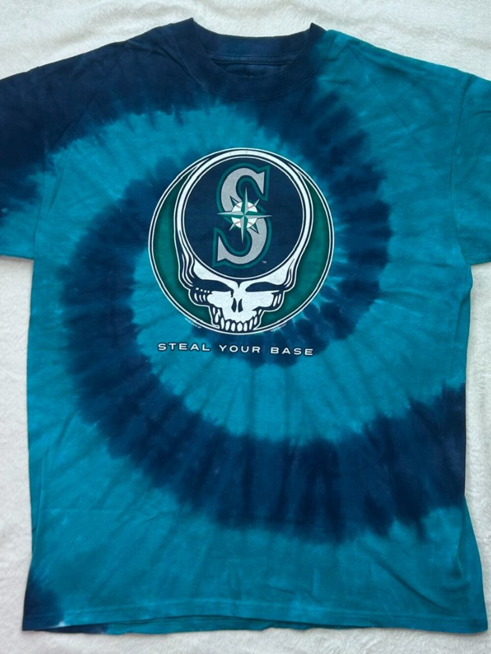 Seattle Mariners x Liquid Blue "Steal Your Base" 2018 Tie-Dyed T-Shirt - Large